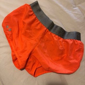 Under Armour orange running shorts